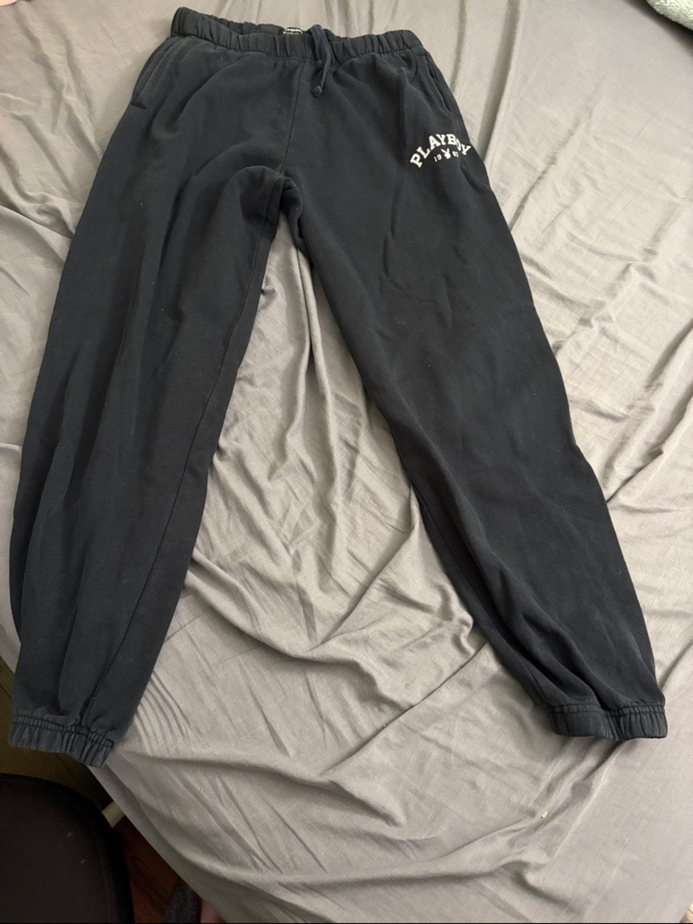 PLAYBOY Black Logo Jogger Sweatpants